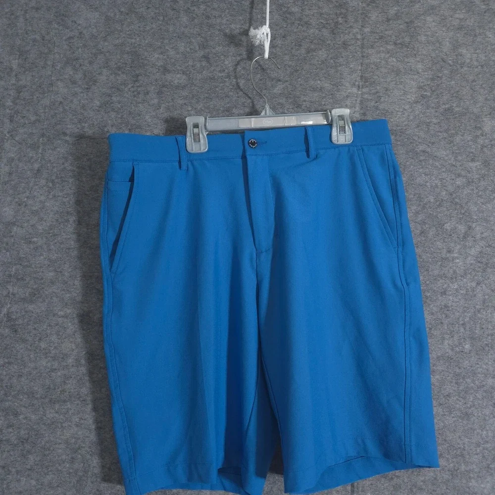 Dunning‎ Golf Shorts Men's 32 Blue Chino Casual Solid Performance Preppy Sports